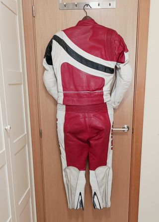 Traje moto cuero Silmar rojo-blanco