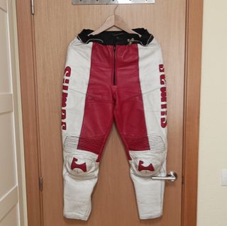 Traje moto cuero Silmar rojo-blanco
