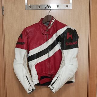Traje moto cuero Silmar rojo-blanco