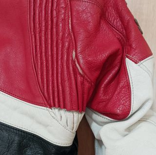 Traje moto cuero Silmar rojo-blanco