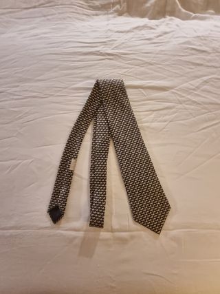 Cravatta Hermes - Balena Beige/Nero