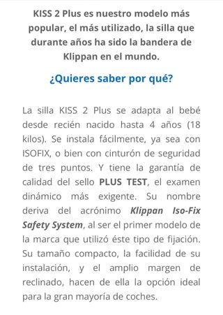 Silla coche Klippan Kiss2 Plus
