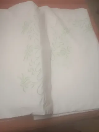 Juego cama algodón bordado blanco