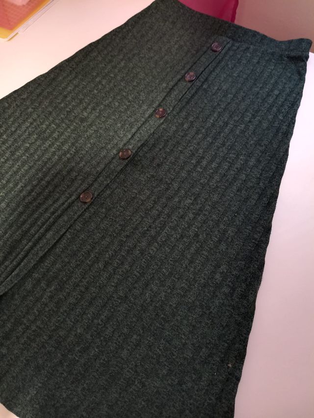 Falda midi verde talla S