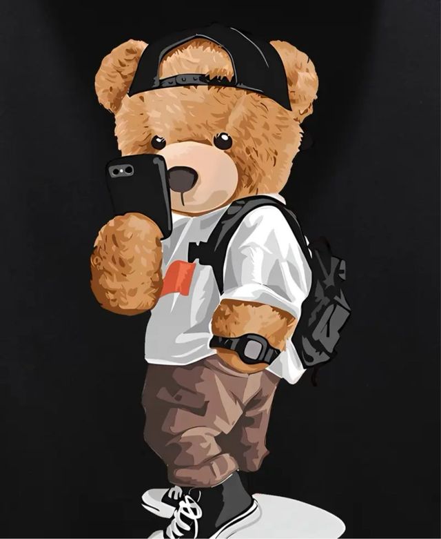 Sudadera con capucha negra - Oso