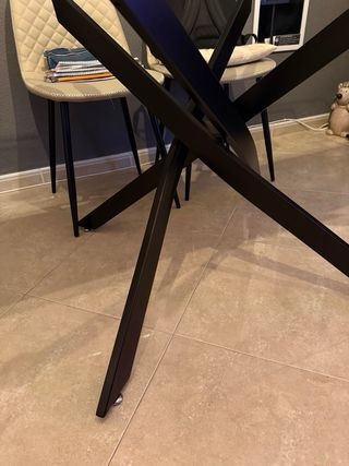 Mesa cristal moderna - Negro y Transparente