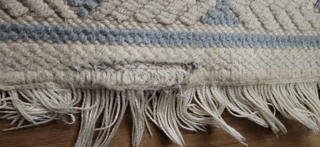 2 Alfombras ovaladas algodón pie de cama con fleco