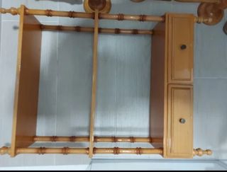 Accesorios baño madera vintage