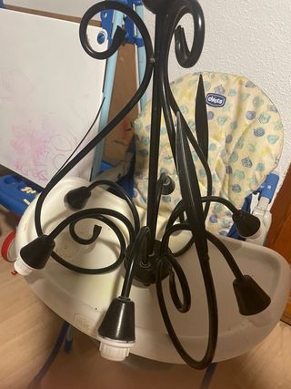 Lampara negra metalica 5 luces