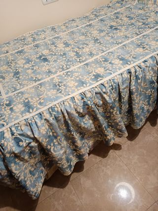 Colcha bouti cama 90 - Azul beige