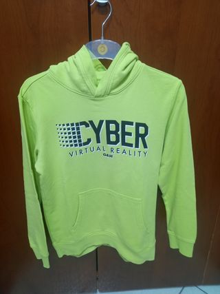 Felpa bambino misura 11/12  anni Verde Cyber VR G&