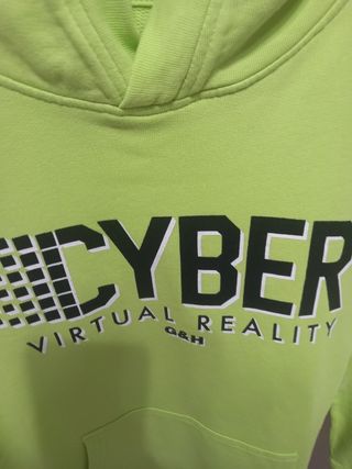 Felpa bambino misura 11/12  anni Verde Cyber VR G&