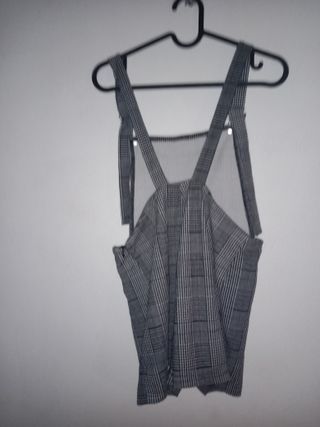 Peto corto cuadros mujer - gris, negro