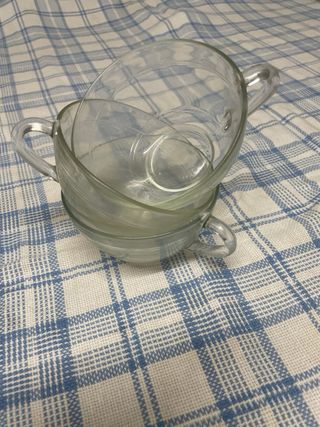 3 tazas cristal transparentes