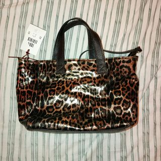 Bolso estampado leopardo, 100% piel, Made in Italy