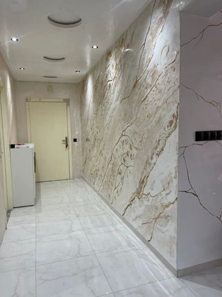 Pintura decorativa pared - efecto piedra