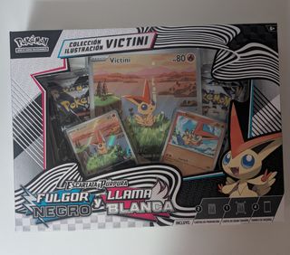 Caja victini llama blanca fulgor negro Pokémon