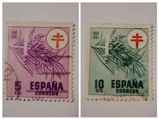 Sellos Pro-Tuberculosos, vela y piña