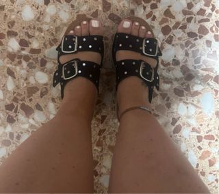 Sandalias plataforma negras marca Popa