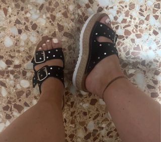 Sandalias plataforma negras marca Popa