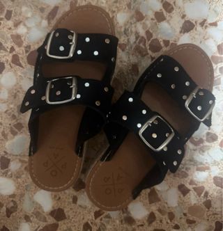 Sandalias plataforma negras marca Popa