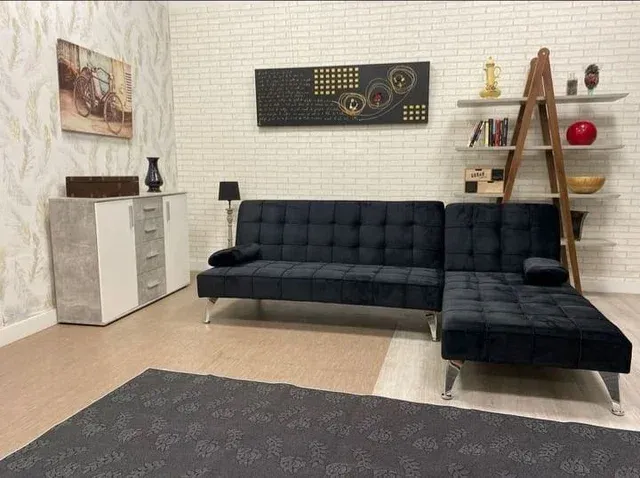 SOFA CAMA KEREM TERCIOPELO NEGRO