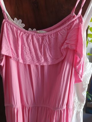 Vestidos niña verano: rosa y blanco