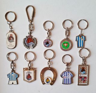 Lote 10 llaveros Real Socieda vintage país vasco