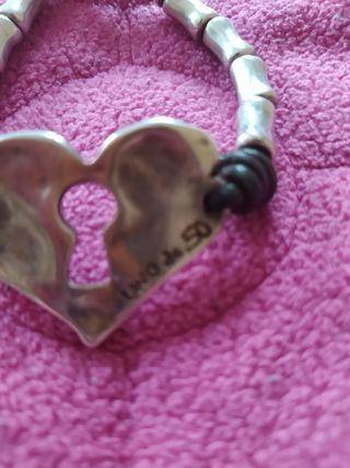 Pulsera Uno de 50 plata y cuero