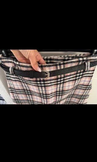 Falda cuadros rosa y negra - Talla S
