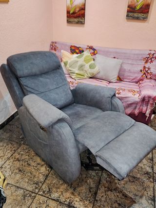 Sillón relax gris - Tela
