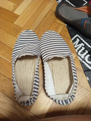 Alpargatas Silbon rayas azul-blanco