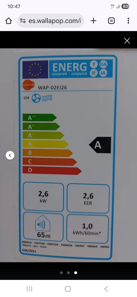 Aire acondicionado portátil equalic blanco