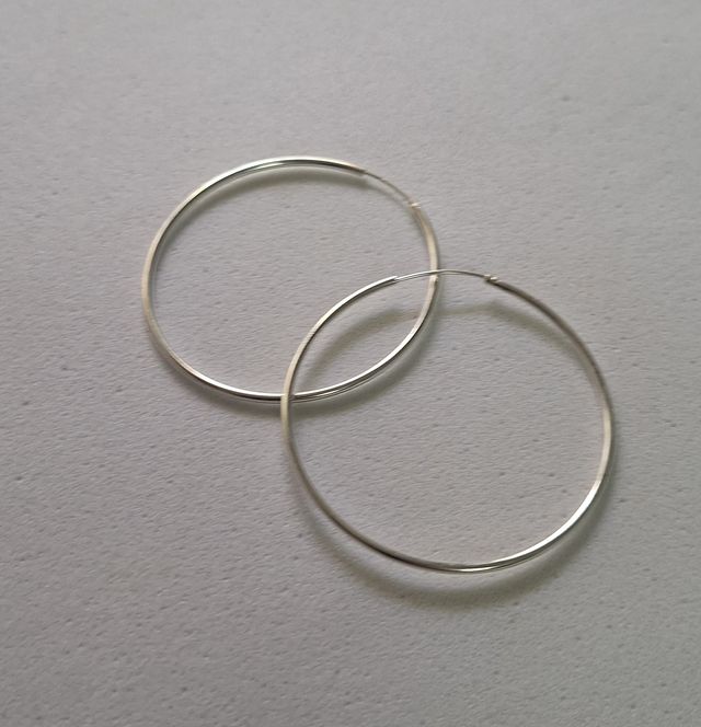 37049 Argolla lisa 1.2x40 MM en plata de ley