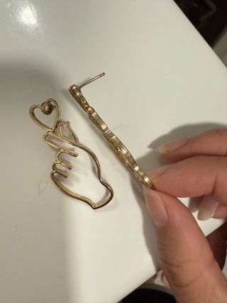 Pendientes Aro Corazón Dorados