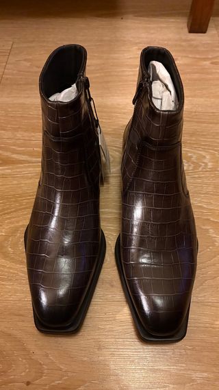 Botas Zara piel coco - Marrón