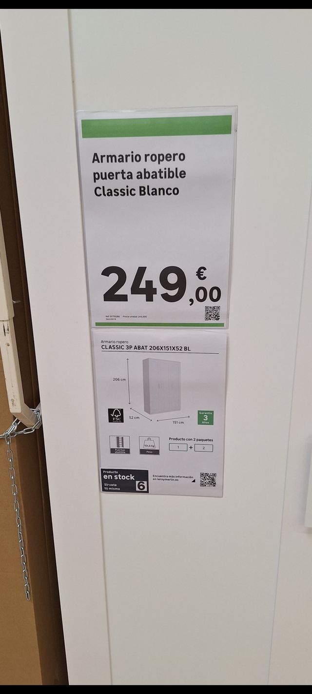 Armario 3 puertas blanco