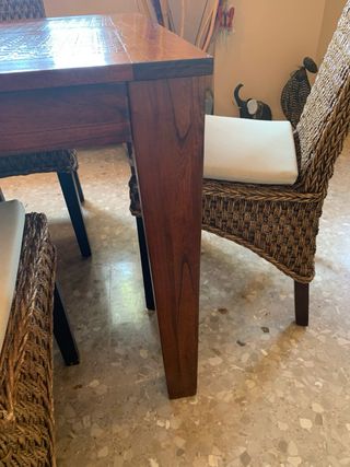 Mesa Comedor Madera Maciza 160cm ampliable 210 cm