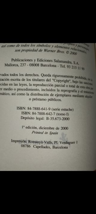 Tres primeros tomos edición especial HARRY POTTER.