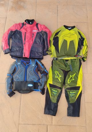 Casco Motocross y equipo enduro  niño niña .