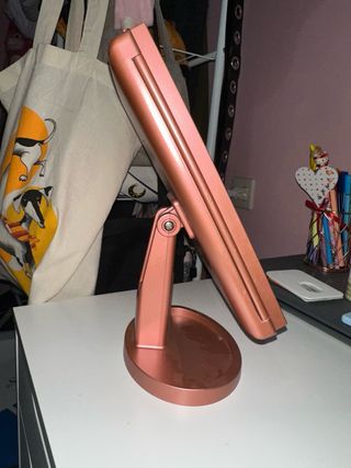 Espejo maquillaje LED tri-plegable