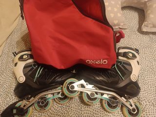 Patines, coderas, rodilleras y bolsa