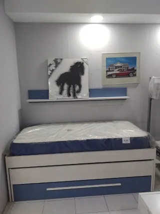 Cama nido blanca y gris - 2 camas