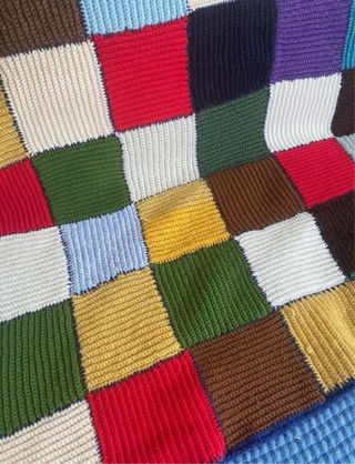 Manta Ganchillo Multicolor Lana