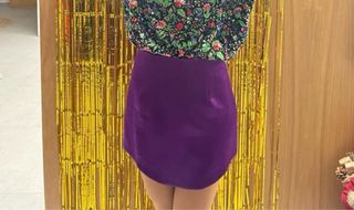 Minifalda Saten Zara - Lila