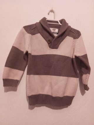 Jersey niño rayas marrón claro