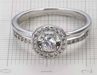 Anillo bañado en plata, doble aro, talla 7. NUEVO