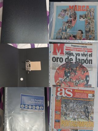 Carpeta din a3 + 10 forros + 3 periódicos 