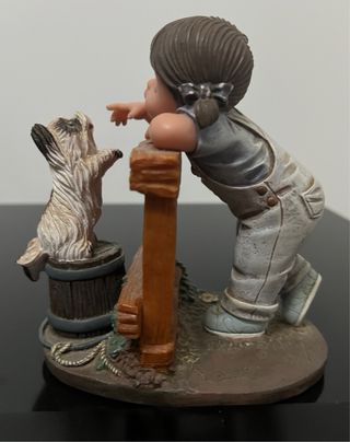 Figura Niña y Perro Nadal