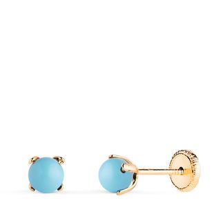 Pendientes perla turquesa Oro 18k